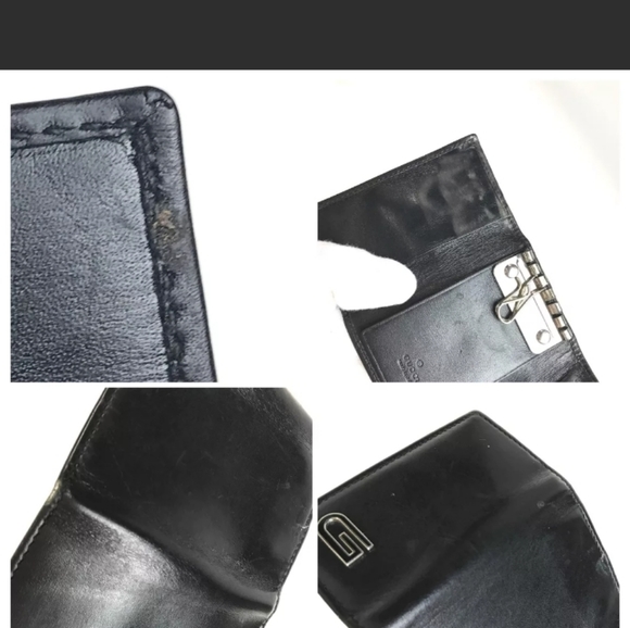 Gucci Authentic 6 Black Leather Key Case Silver Hard Ware - Picture 3 of 12